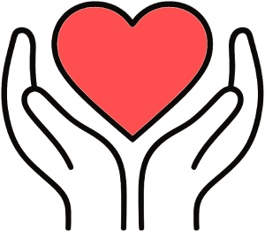 Heart protected by hands